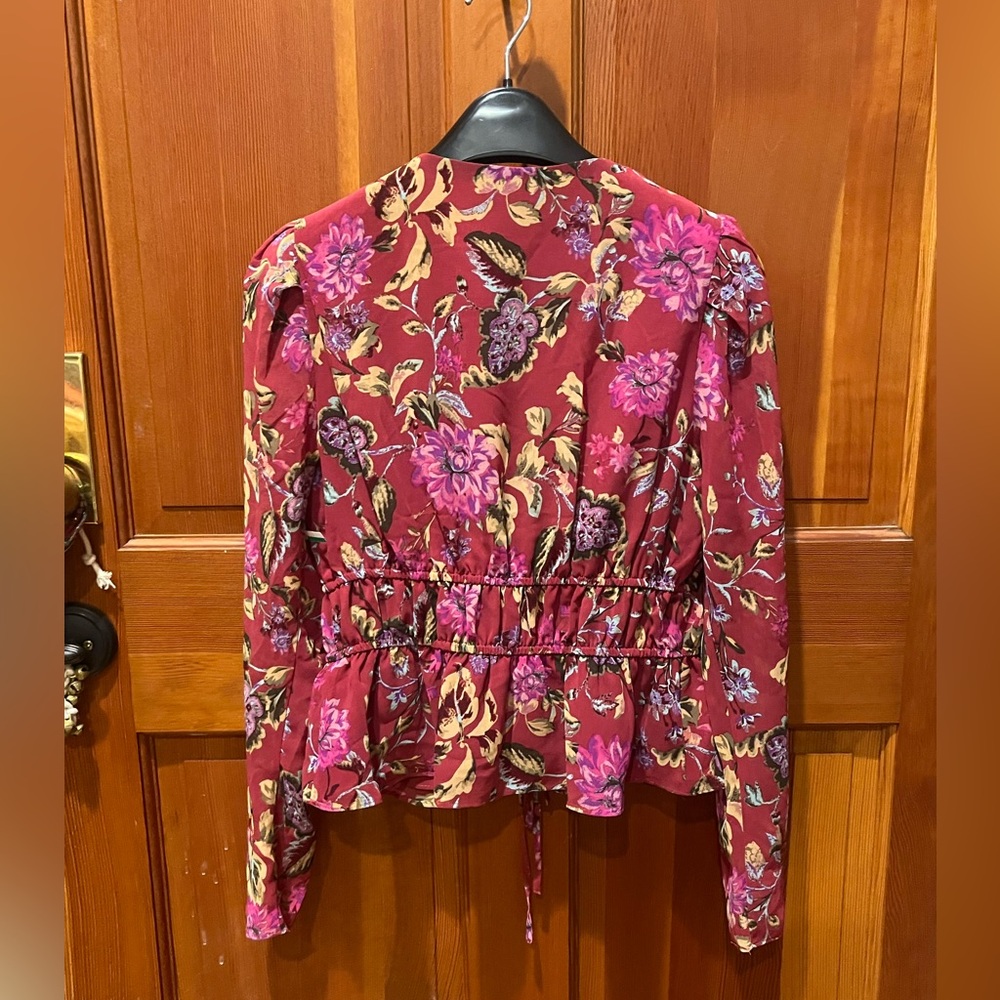 Wayf Floral Tie Front Long Sleeve Blouse / Cardigan - Picture 10 of 13